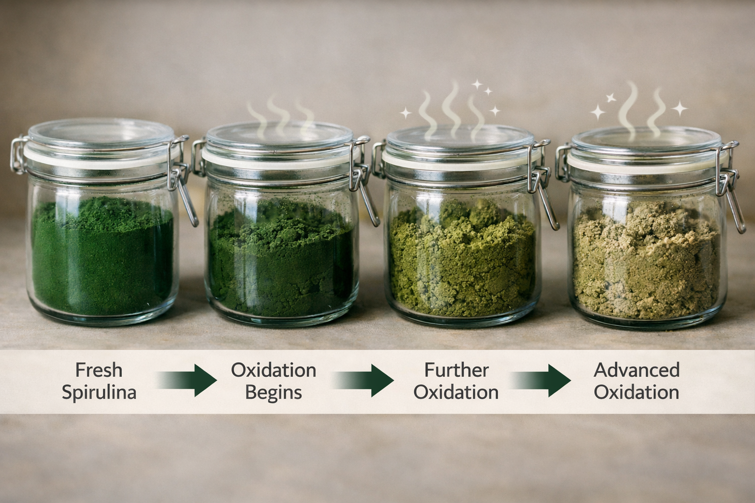 Oxidation Pathways in Spirulina Powder During Storage