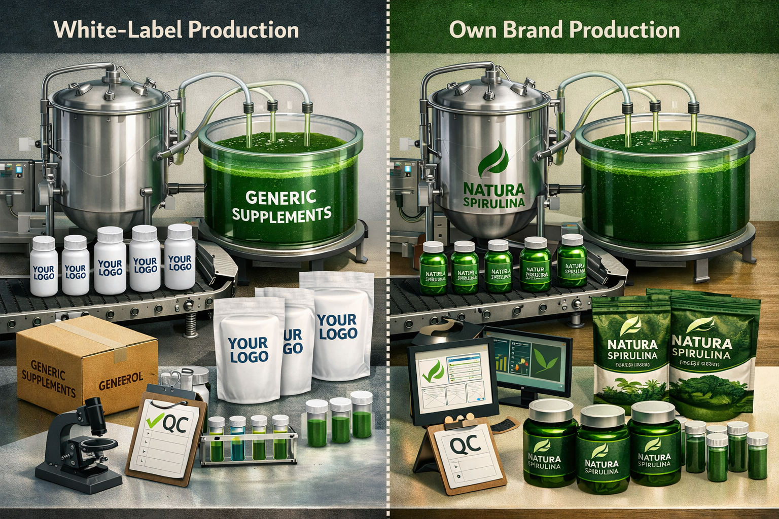 White-Label Spirulina vs Own Brand_ Operational Differences