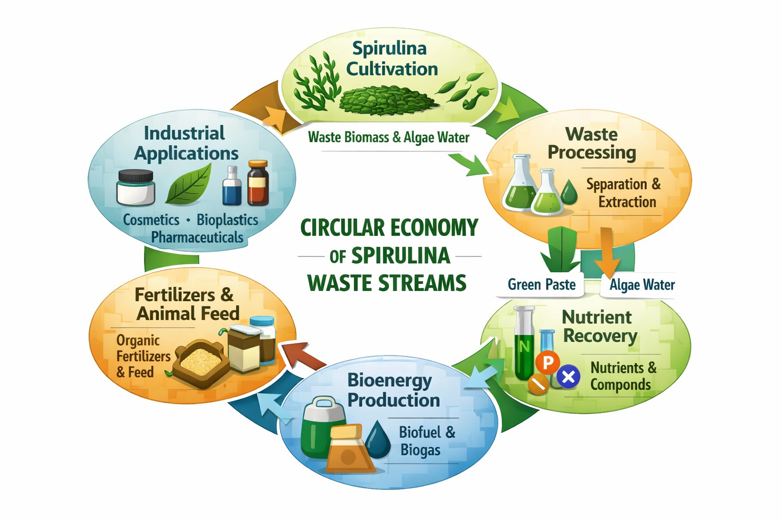 Circular Economy Models Using Spirulina Waste Streams